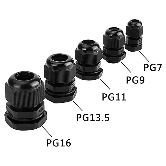 Nylon Plastic IP68 Waterproof Cable Glands Wire Protectors- Pg7, Pg9, Pg11, Pg13.5, Pg16 Cable Gland