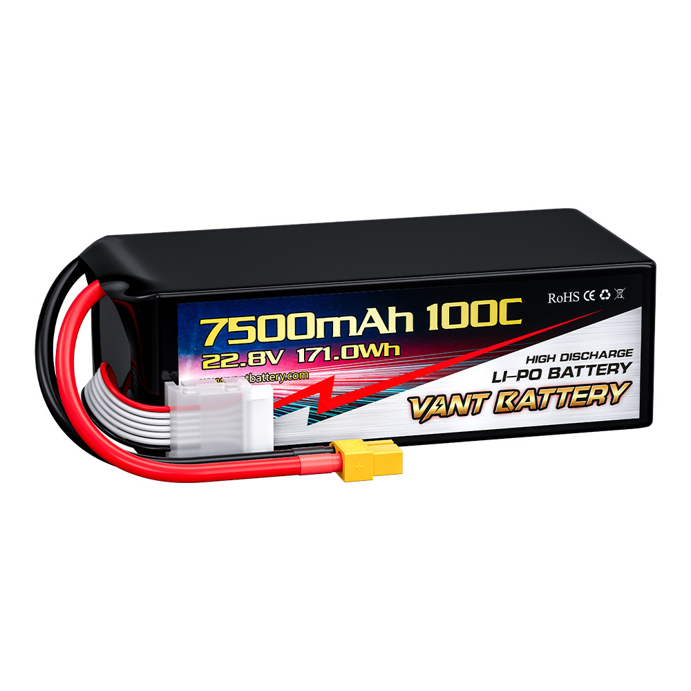 VANT FPV  Drone battery  6S 22.8V 7500mAh 100C For 7-8inch 400mm-450mm X8 10inch Xclass FPV 1/7 1/8 Scale Drone