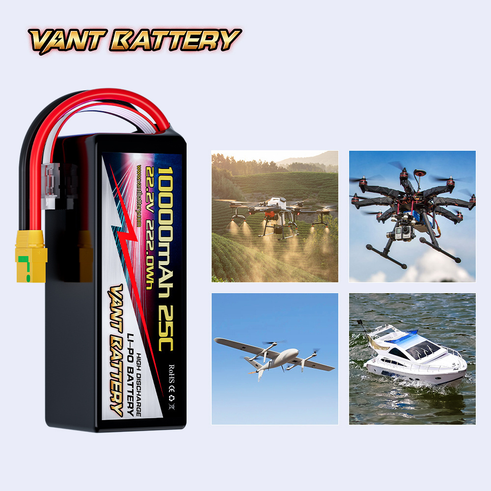 Lipo Battery 10000mAh 22.2V 25C 6S Lipo Battery Pack with XT90 Plug for Multi-Rotor DJI Tarot 550 680 Quad HEX DJI S800 S1000