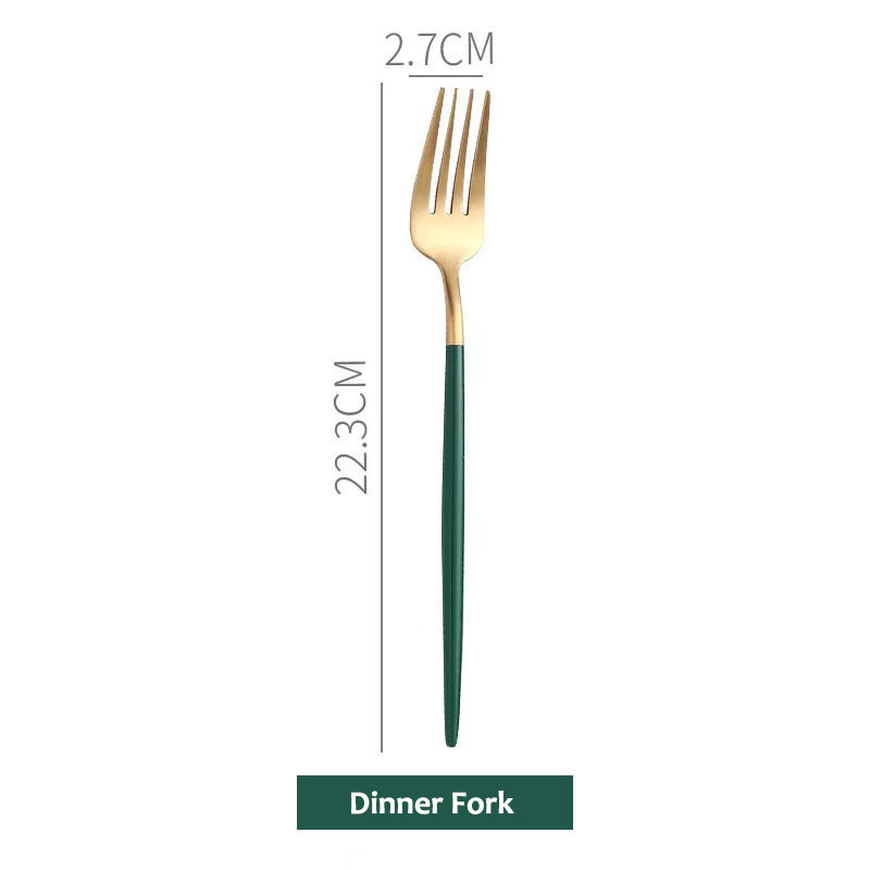 Royal Green 304 Table Spoon Set Stainless Steel Steak Cutlery Gold Luxury Cutlery Flatware Set