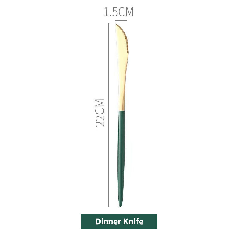 Royal Green 304 Table Spoon Set Stainless Steel Steak Cutlery Gold Luxury Cutlery Flatware Set