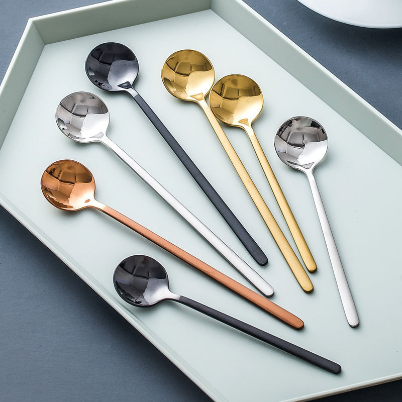 Custom Stainless Steel 304 Round Tea Mini Spoon Coffee Spoon Ice Cream Spoon