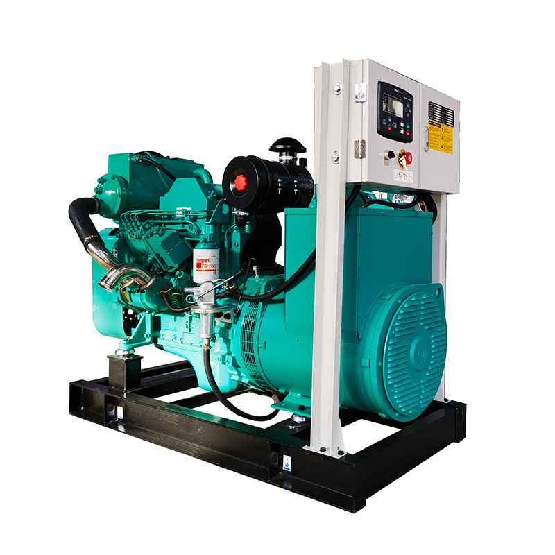 20kw 25kw 30kw 50kw 60kw Sea water cooled open silent type single phase cummins engine marine diesel generator