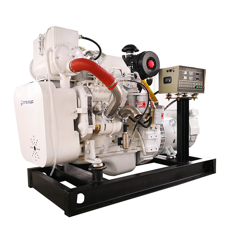 20kw 25kw 30kw 50kw 60kw Sea water cooled open silent type single phase cummins engine marine diesel generator