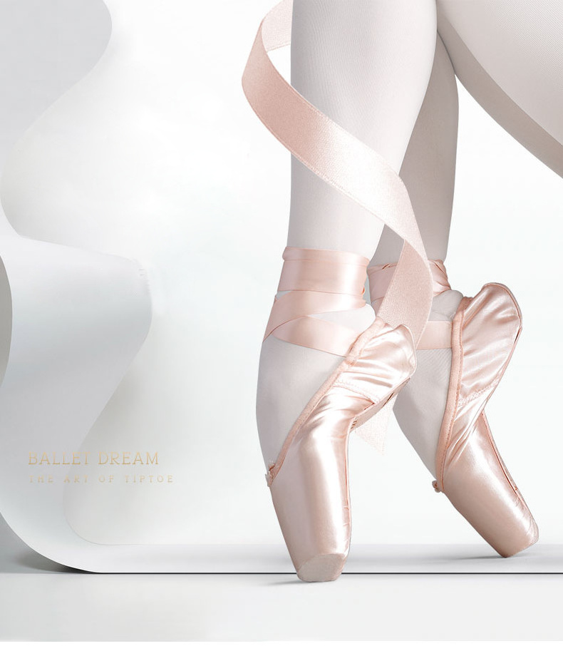 High Quality Factory Dance Style Professional Satin ballet pointe shoes With Inner Cushion