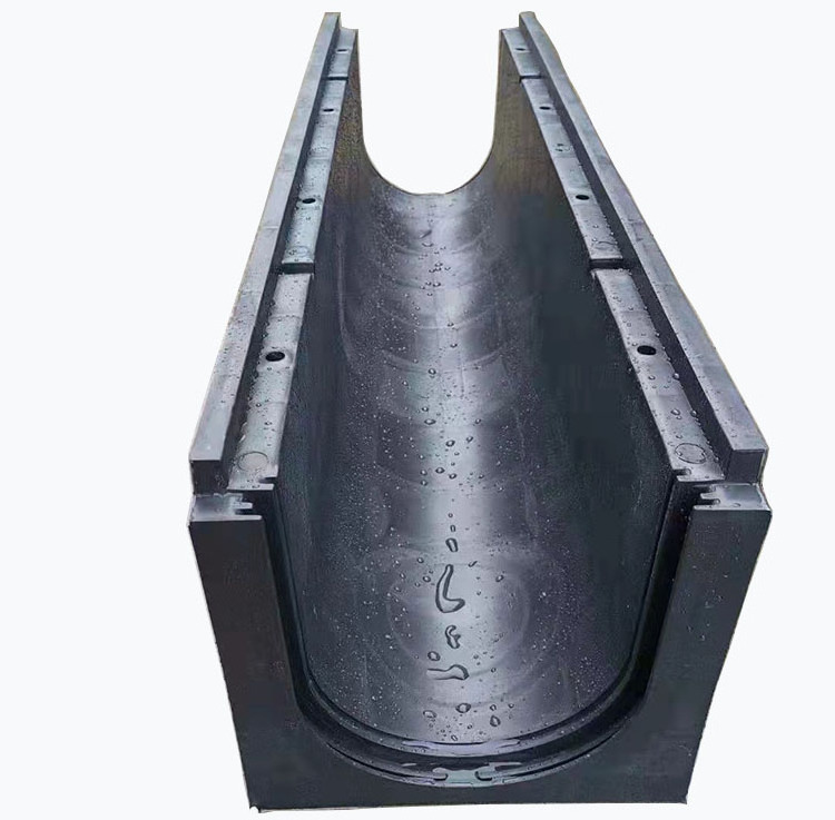 polymer Drain with grill grating Trench HDPE Linear Systems Plastic-U Gutters System Roof Plastic Drainage Channel