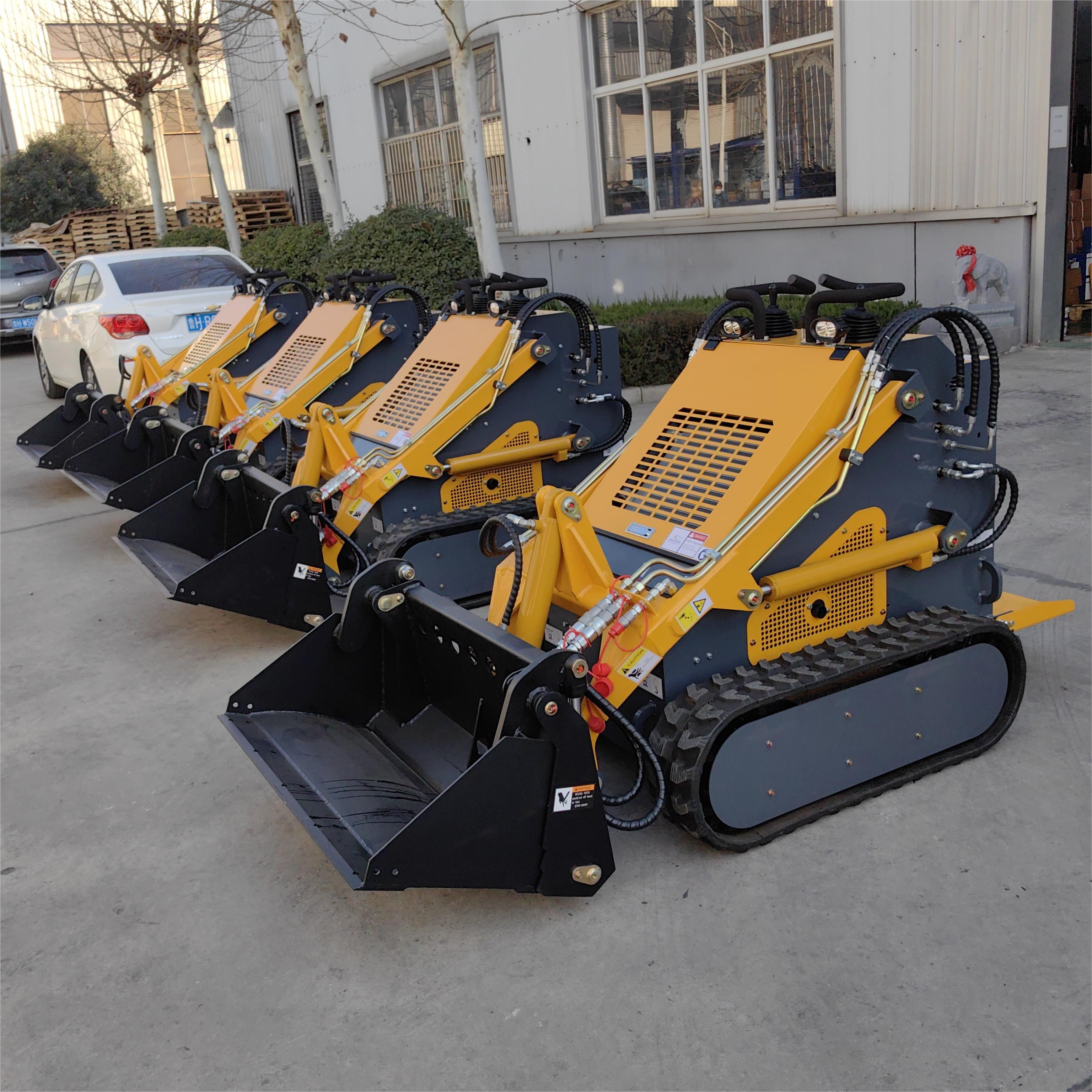 Mini loader skid steer loaders with tracked snow blower lawn mower breaker hammer earth-moving machinery mini skid steer loader