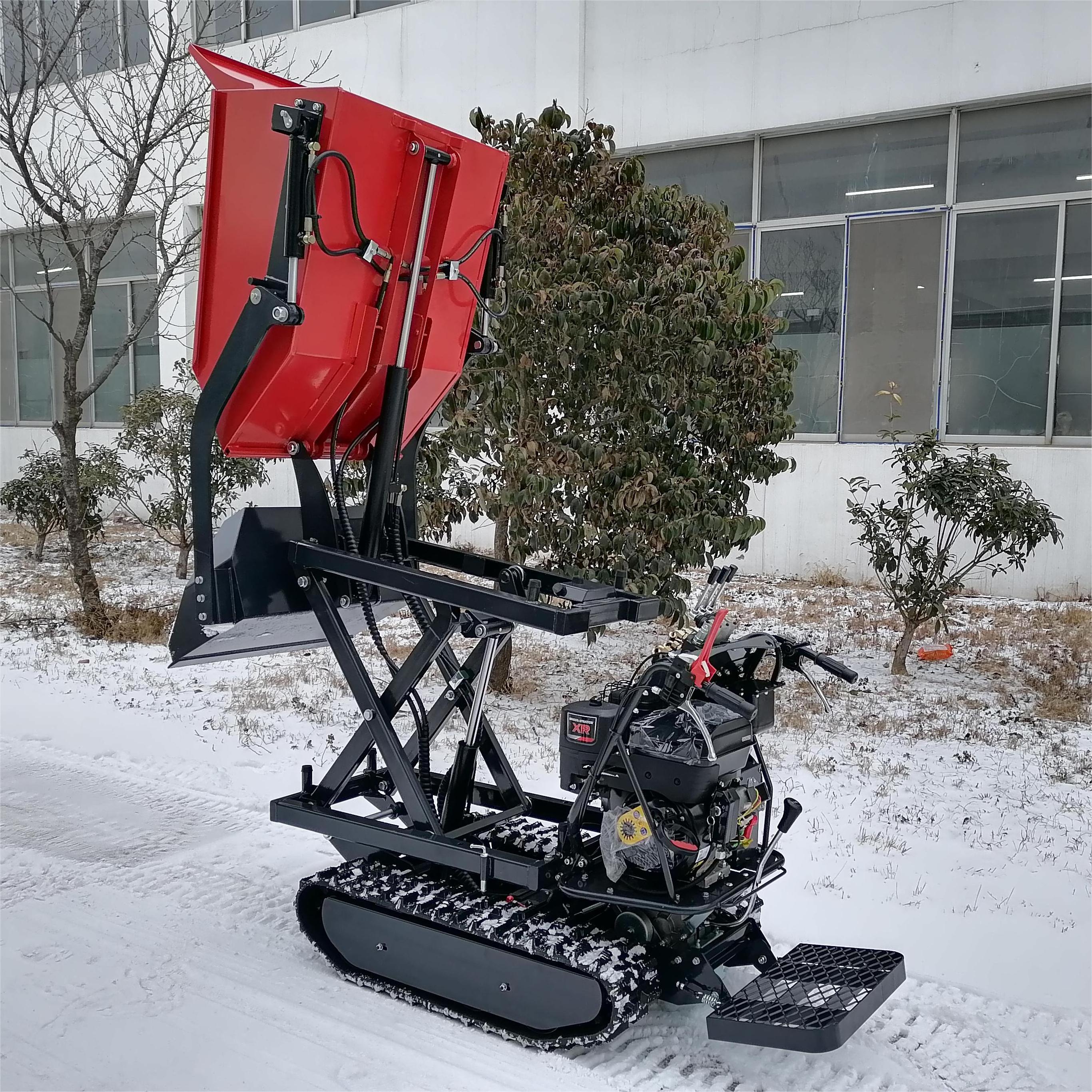 Gasoline Motor Powered mini Wheelbarrow Construction Mini Dumper 500 kg Track dumper