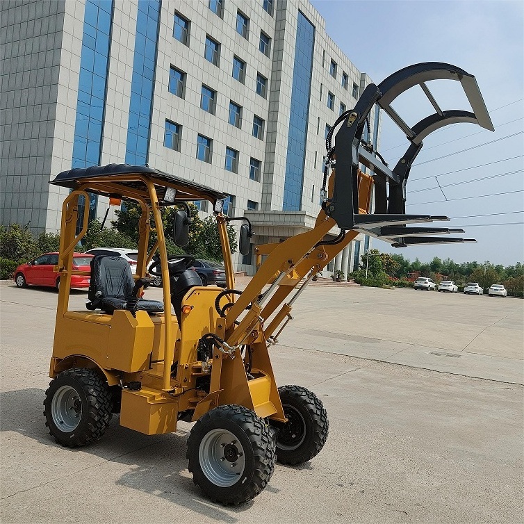 Hot Sale 500kg 1 ton mini wheel loader 4x4 electric Diesel small wheel loader for sale