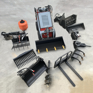 Mini loader skid steer loaders with tracked snow blower lawn mower breaker hammer earth-moving machinery mini skid steer loader