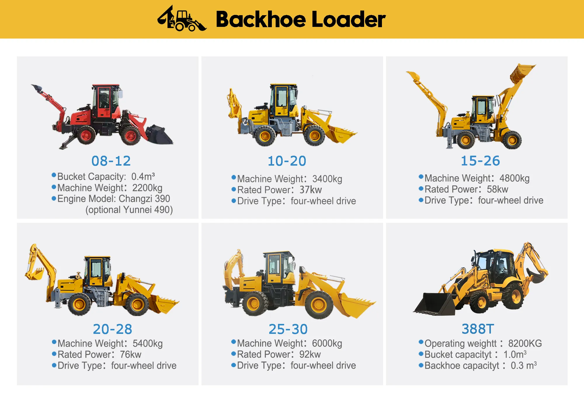 China Brand New Loaders Original 50 Backhoe Loader Wide Tire for sale with Good Condition