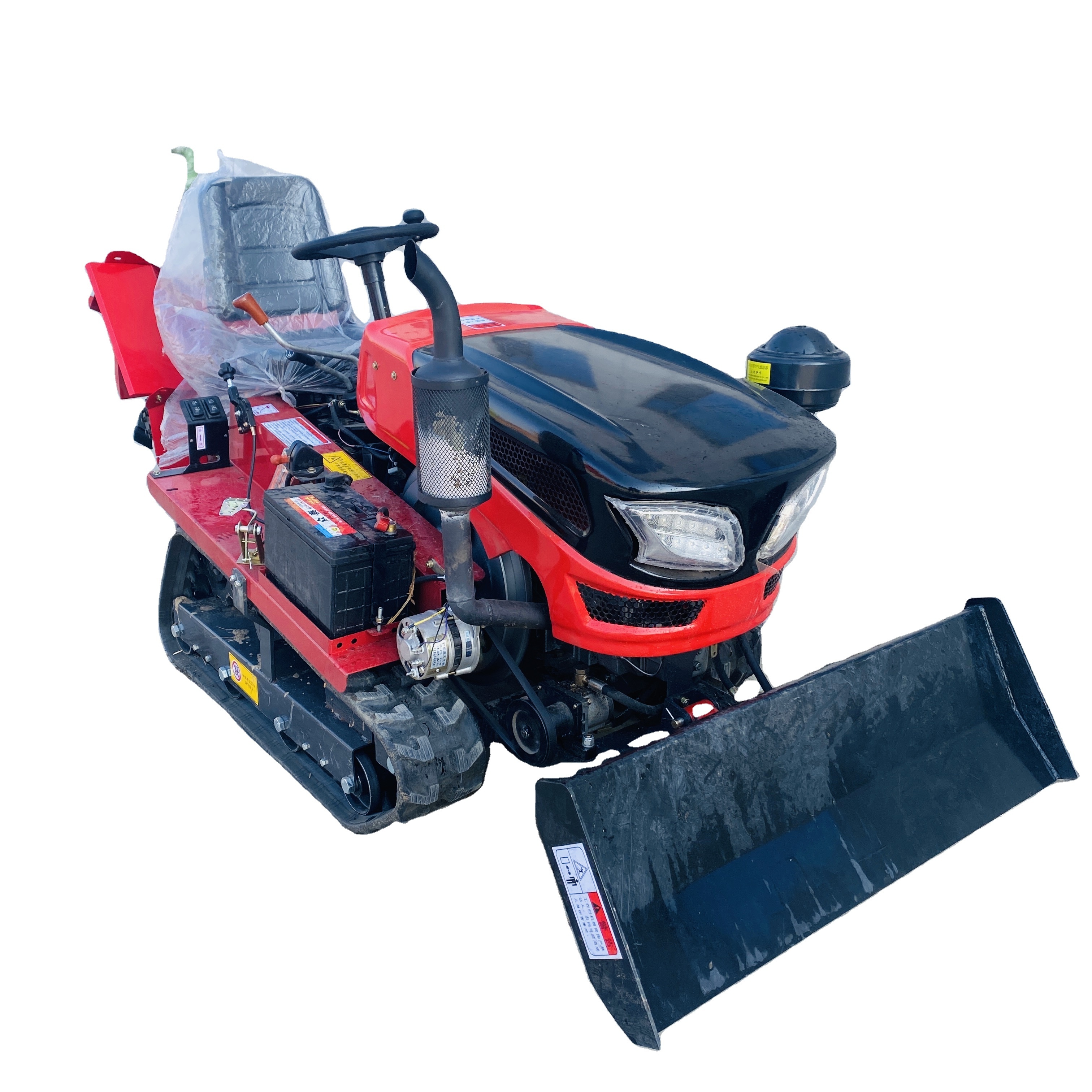 hot sale 35 horsepower agricultural greenhouse orchard multi-functional diesel rotary tiller riding crawler micro tiller