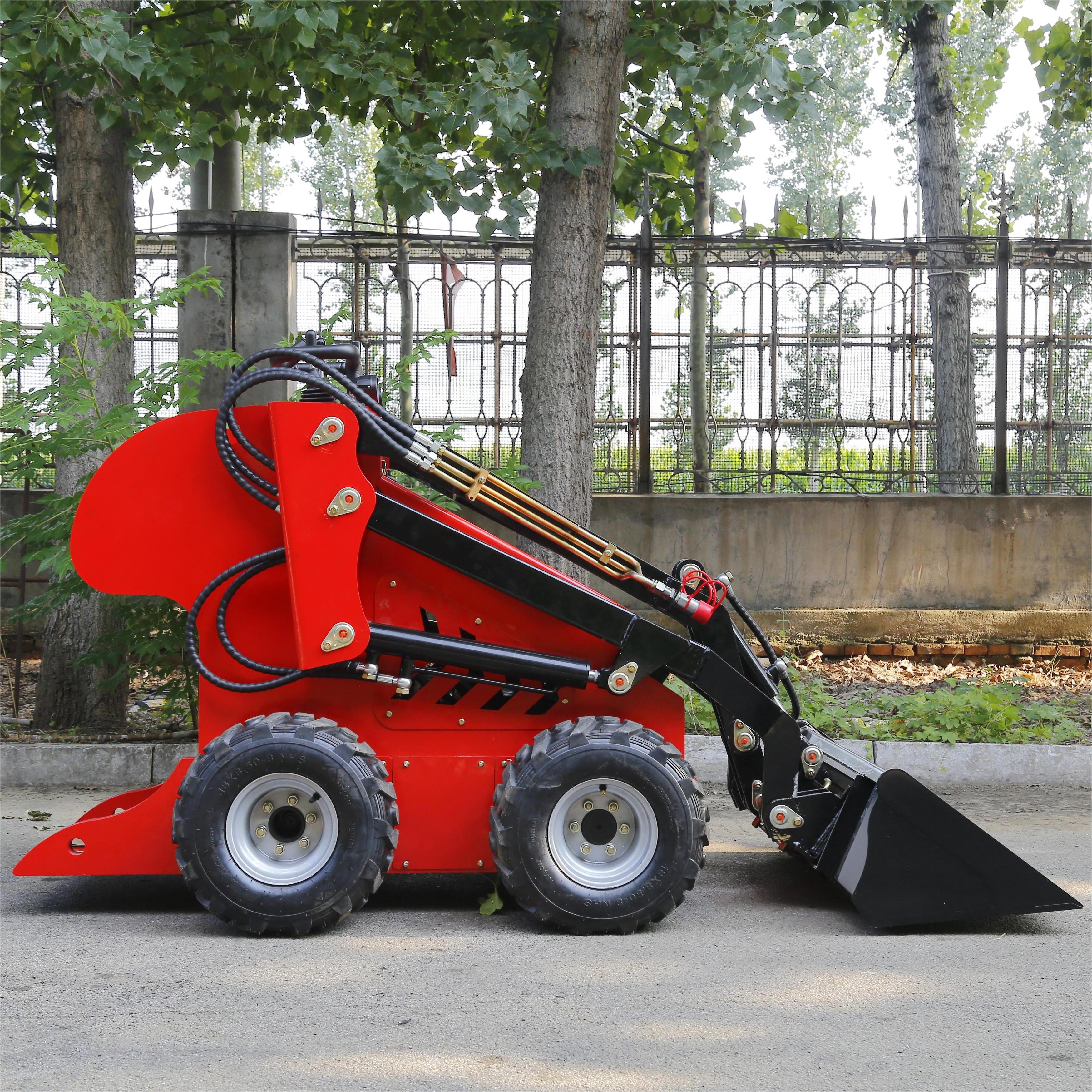 EPA perkins engine mini tracked skid steer loader rubber crawler loader with Automatic leveling bucket Trencher Pallet Fork