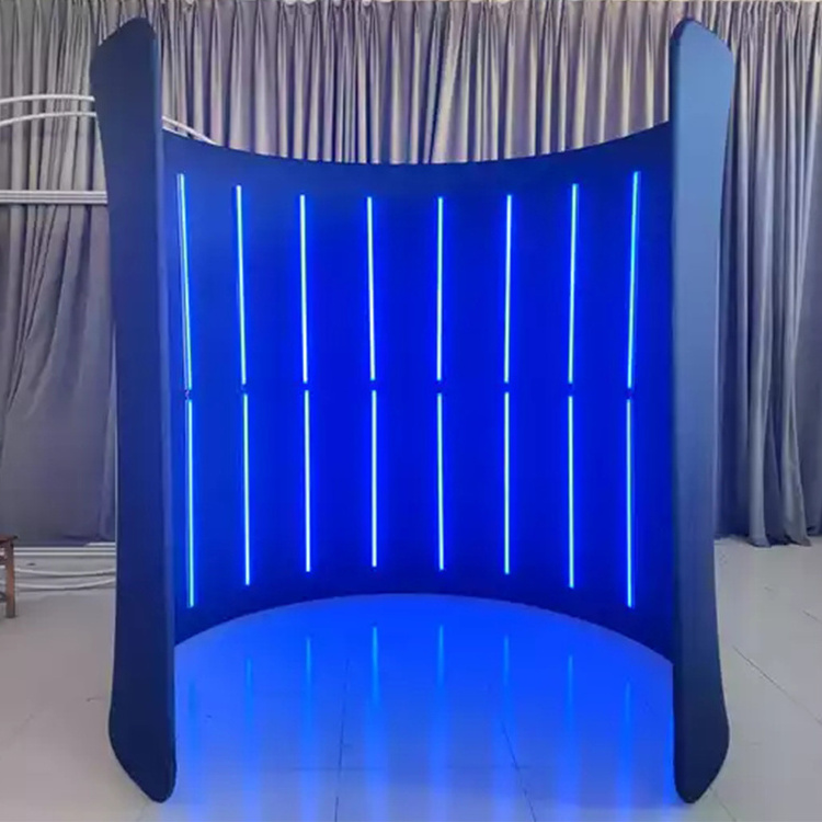 Portable 360 Photo Booth Enclosure Backdrop Inflatable Custom Digital 360 Camera Photo Booth Backdrop Stand With Led Lights