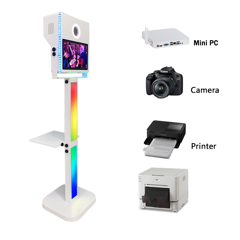 2024 New Design Dslr Photo Booth Selfie Photo Booth Machine Box 15.6 Inch Touch Screen  Foto Kiosk And Printer Camera