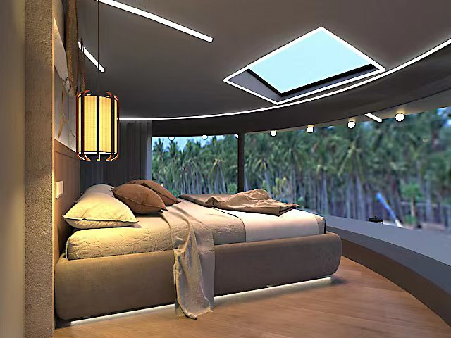 Round space capsule mobile house bed hotel cabin prefab modular container tiny capsule house with kitchen and bathoroom