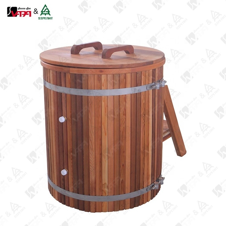 Vapasauna direct Manufacturer red cedar cold bathtub with wooden cover