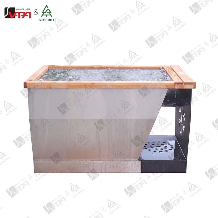 Vapasauna direct manufacturer square cold tub with  stainless steel liner without chiller  hot sales wholesale hot tubs