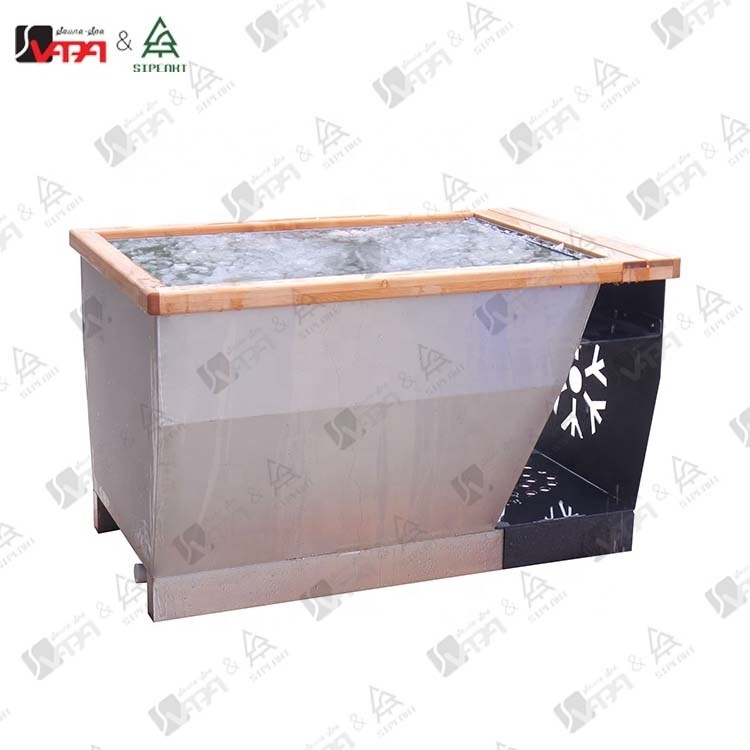 Vapasauna direct manufacturer square cold tub with  stainless steel liner without chiller  hot sales wholesale hot tubs