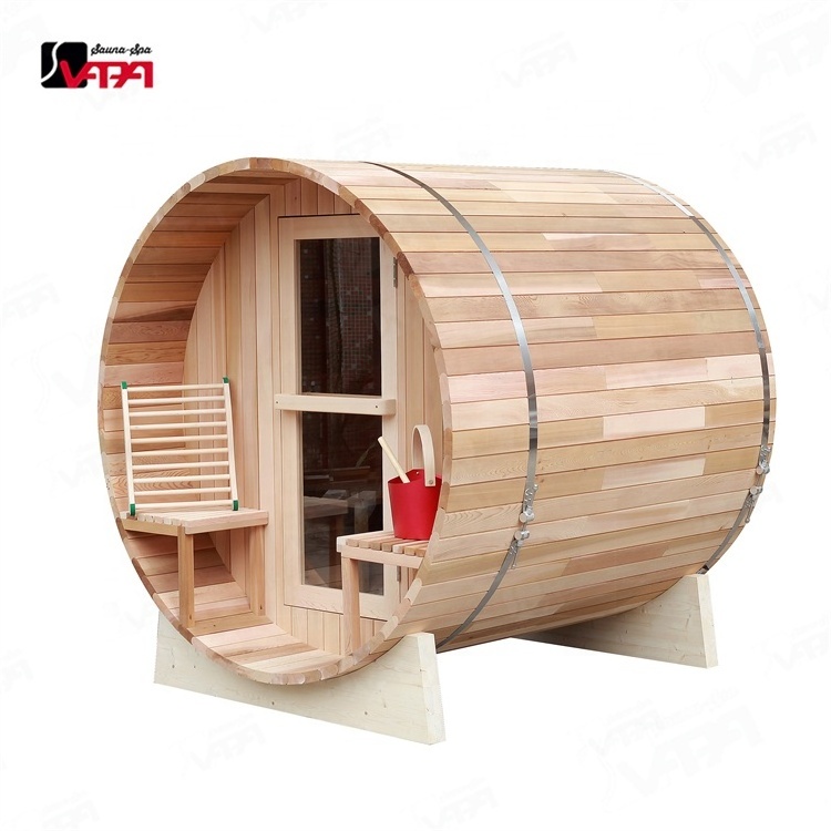 Vapasauna Cedar 1800*2400MM Barrel Sauna 6 Person Outdoor Barrel Direct Manufacturer High Quality Red 40 Modern Hotel Solid Wood