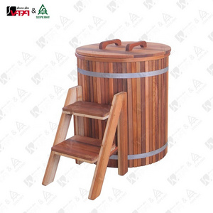 Vapasauna direct Manufacturer red cedar cold bathtub with wooden cover