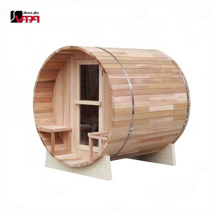 Vapasauna Cedar 1800*2400MM Barrel Sauna 6 Person Outdoor Barrel Direct Manufacturer High Quality Red 40 Modern Hotel Solid Wood