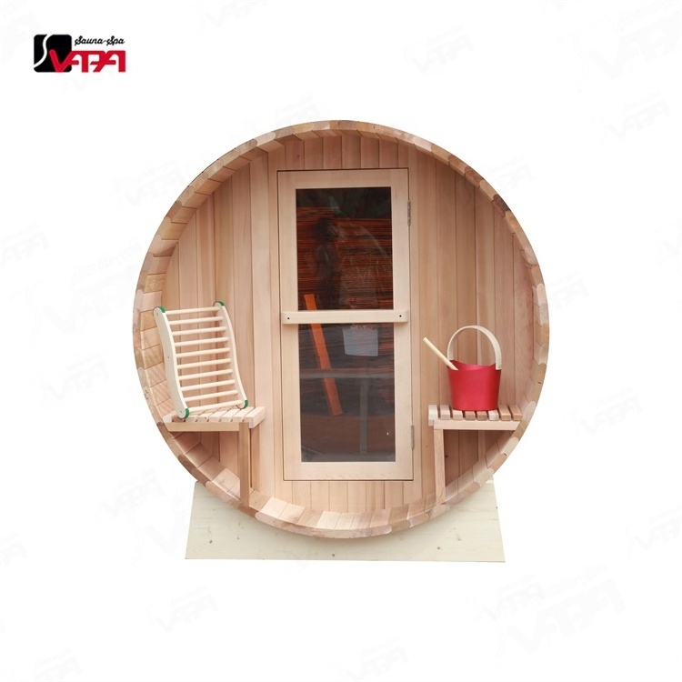 Vapasauna Cedar 1800*2400MM Barrel Sauna 6 Person Outdoor Barrel Direct Manufacturer High Quality Red 40 Modern Hotel Solid Wood