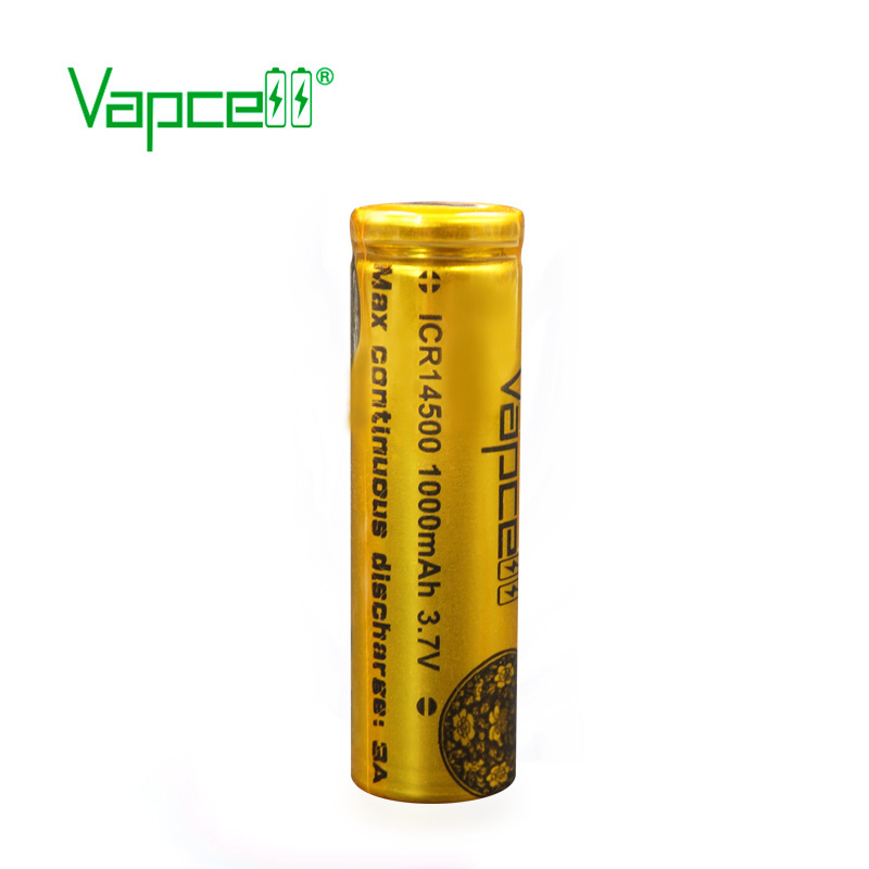 AA size battery stable performance 14500 1000mah 3A flat top battery 14500 3.6V flashlight storage battery 14500