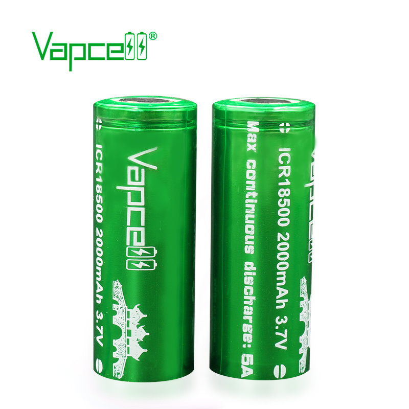 Great power rechargeable 18500 battery Vapcell 18500 2000mAh 5A 18500 Cylindrical li-ion battery 18500 for power tool 5A 18500