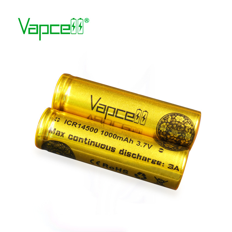 AA size battery stable performance 14500 1000mah 3A flat top battery 14500 3.6V flashlight storage battery 14500