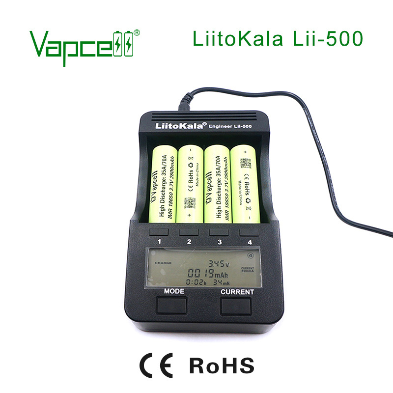 Best selling Liitokala Lii-500 12V 2A 18650 Solar Battery Charger For 26650 Aa Aaa Battery Lcd Display Test Battery Capacity