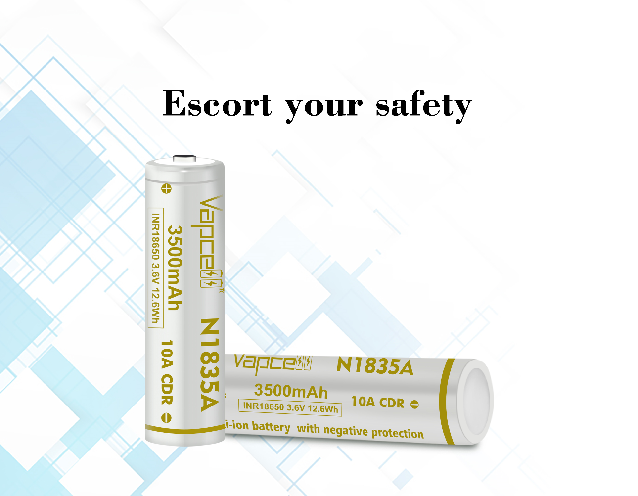 Vapcell N1835A 18650 3500mah 10A with Negative protection plate lithium ion battery for high power flashlight