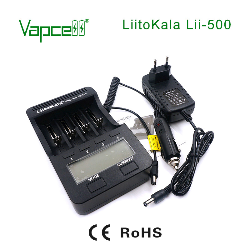 Best selling Liitokala Lii-500 12V 2A 18650 Solar Battery Charger For 26650 Aa Aaa Battery Lcd Display Test Battery Capacity