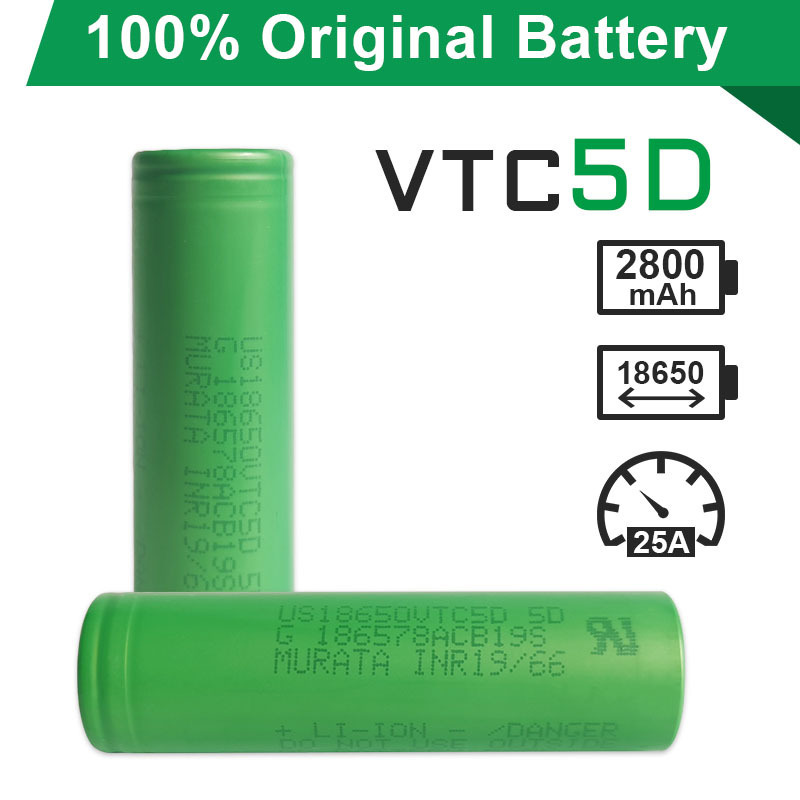 Original VTC5D inr18650 2600mAh 26A 25A 18650 VTC5D 3.7V Li ion rechargeable battery for battery pack