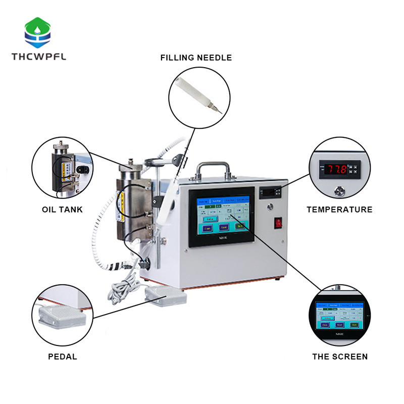 Cartridge Filling Machine Automatic  Threat Cart Filling Machine For 1ml 2ml Pods With Heat Thick Oil