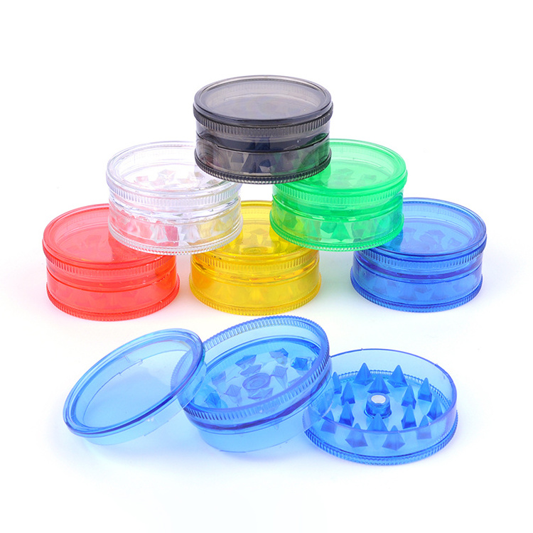 Erliao 3 layer 60mm plastic herb grinder JL-116J Custom Acrylic GrinderHot Sale Tobacco Storage Herb Grinder