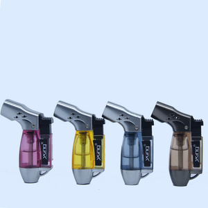 Vapruz New Design Windproof Custom Logo Zinc Alloy Gas Triple Torch Mini Portable Jet Flame Cigarette Cigar Lighter