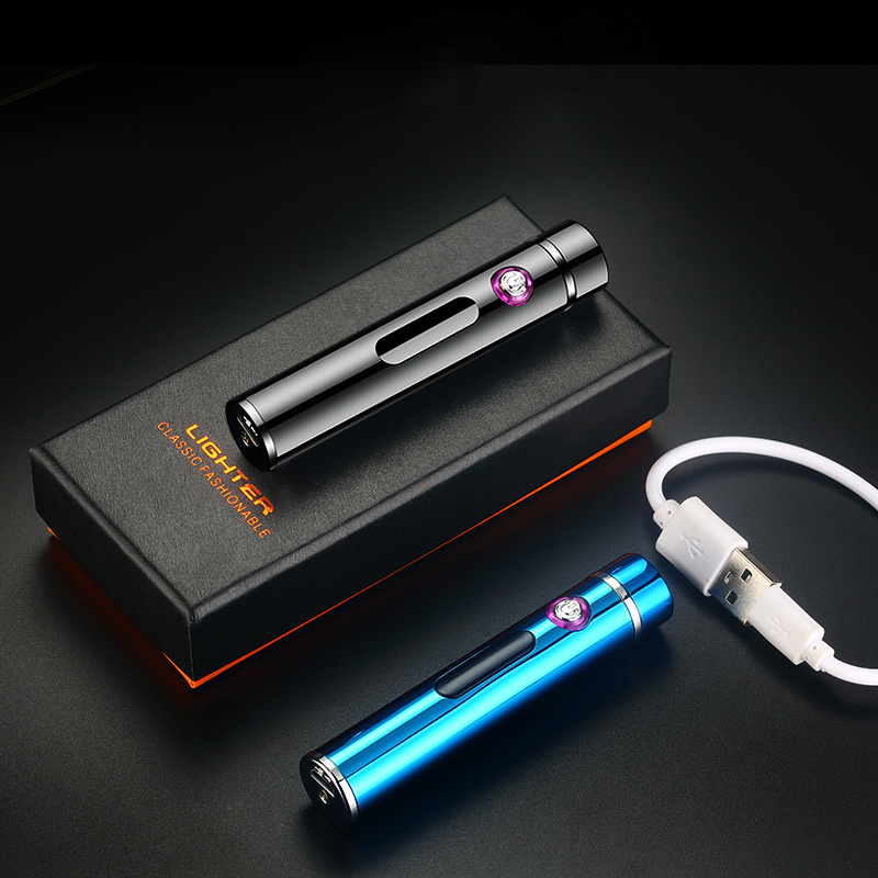 Vapruz JL-990V cylindrical touch switch battery status mini electric lighter usb dual arc lighter