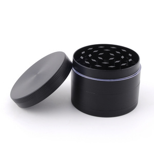 Vapruz JL-007JA zinc alloy black metal herb grinders 4 piece 2" spice herb grinder