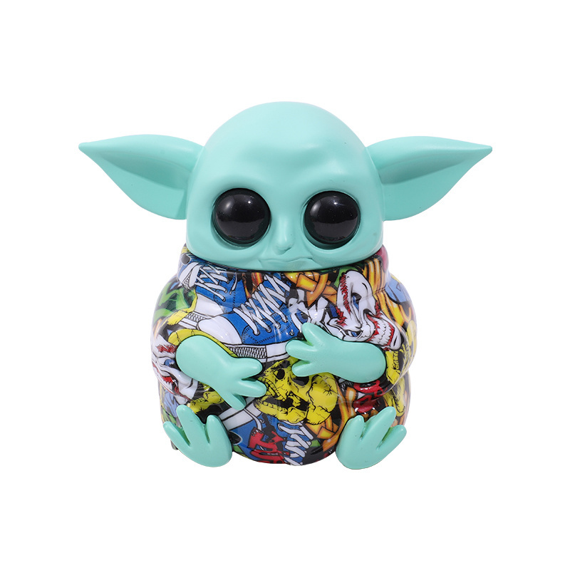 New Design Herb Grinder Cute Yoda With Drawer Zinc Alloy Grinders High Quality 3 Part Spice Grinder