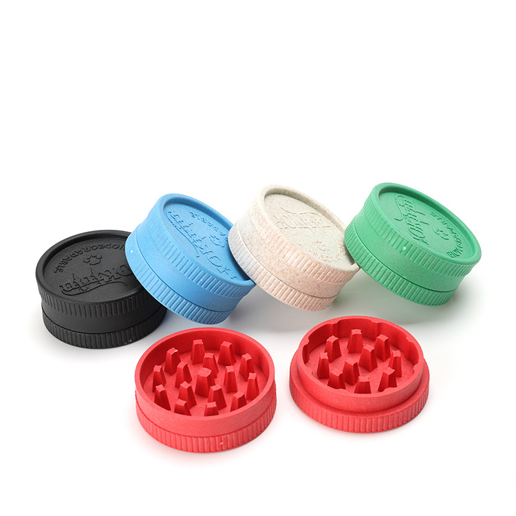 JL-800J Wholesale Custom Smoking Accessories 2 Layer Biodegradable Fiber Material Plastic Manual Dry Herb Grinder