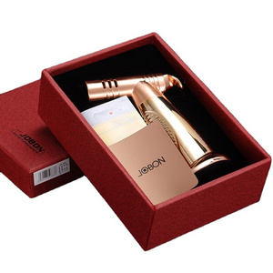 Wholesale High Quality Metal Lighter Smoking Accessories Customized Gift Box Windproof Torch Flame Lighter