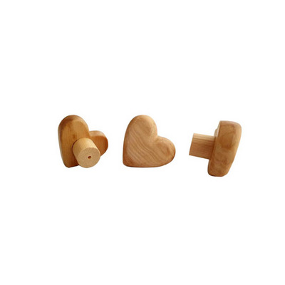 Wooden Natural heart Drawer Knobs for Dresser, Wood Dresser Knobs Nursery Decor Nursery Knobs Kids