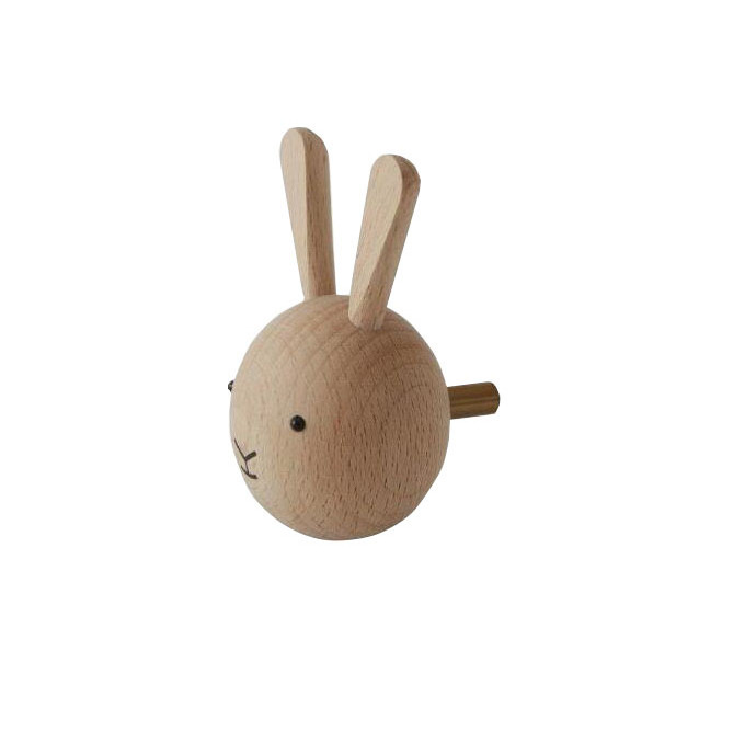 Wooden beech round wall hook coat towel hook