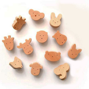 12 pcs Wooden Animal Wall hook furniture Knobs for Nursery Drawers Cabinets Kid's Room Dresser