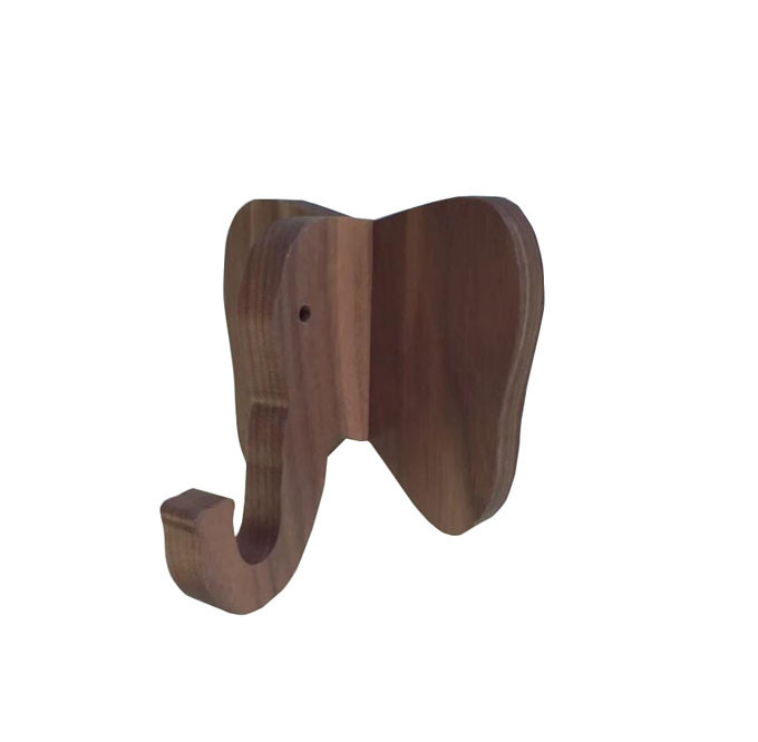 Wooden Lion wall hook in walnut playful wooden wall hanger for coats, bags, hats, & backpacks afari nursery lion gift