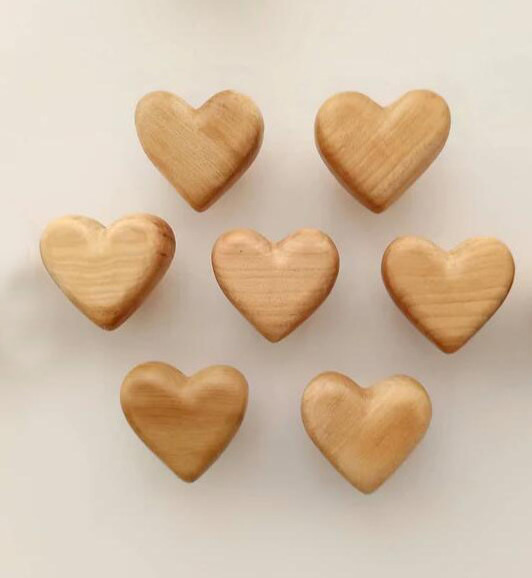 Wooden Natural heart Drawer Knobs for Dresser, Wood Dresser Knobs Nursery Decor Nursery Knobs Kids