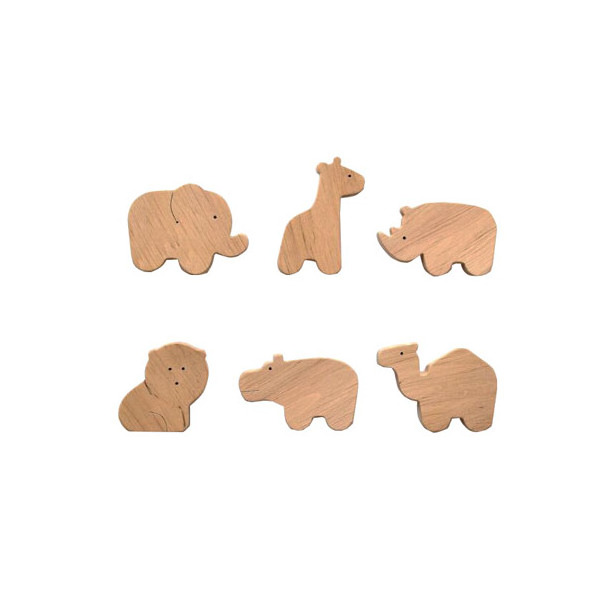 Nursery Wooden Animals Hooks Knobs For Kid Dresser Drawers, Pulls for Kids Room - Forest, Safari, Australian, Sea Animals