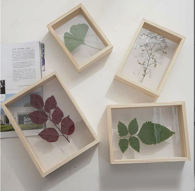 Acrylic glass photo frame decoration double-sided transparent plant specimen leaf clip DIY picture frame