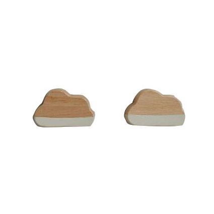 Wooden nursery cloud shape wall hook knobs pulls  desk drawer knobs handles wooden knobs for cabinet